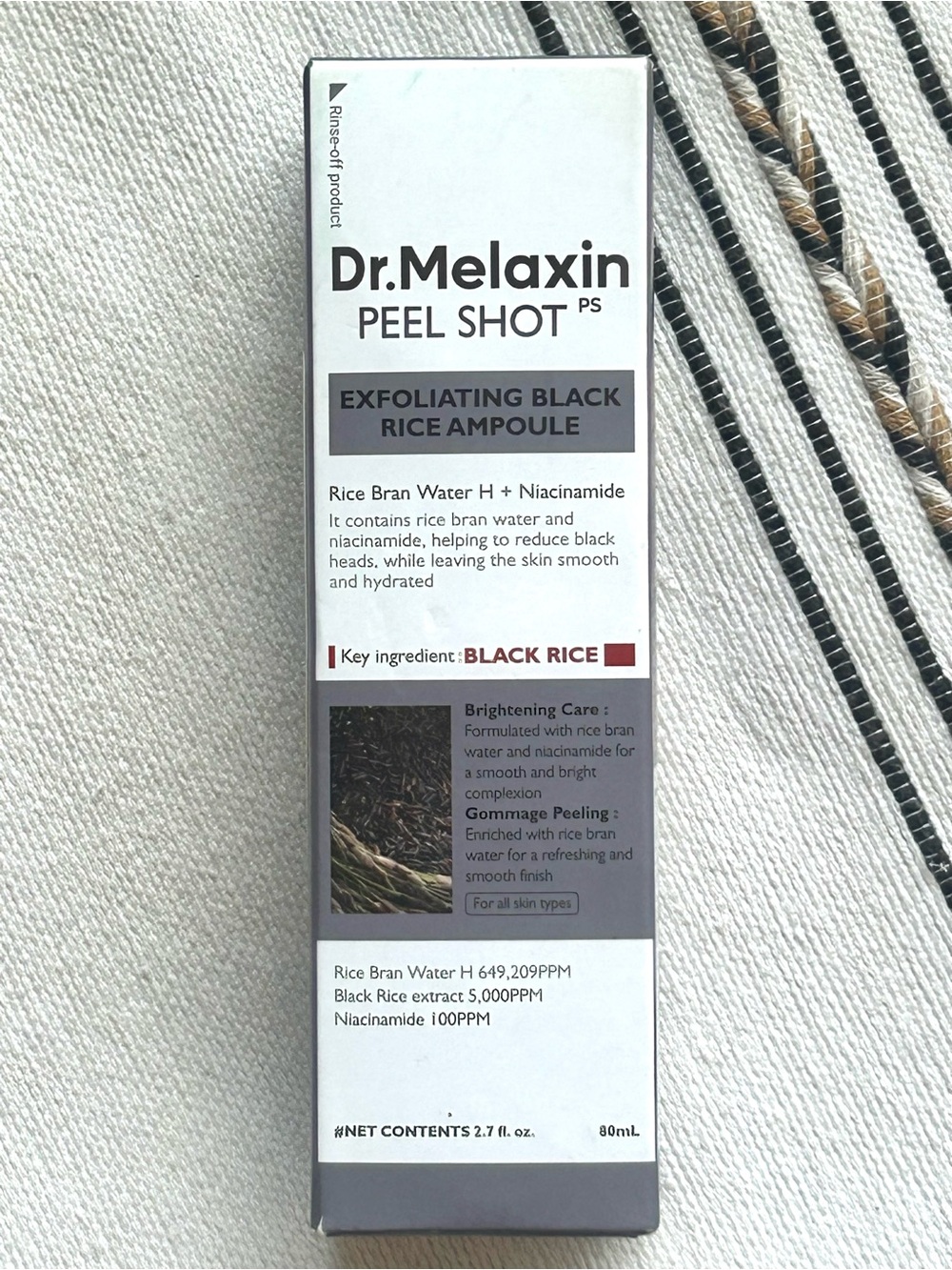 Dr. Melaxin Peel Shot PS Exfoliating Black Rice Ampoule 80ml NEW Sealed K-Beauty